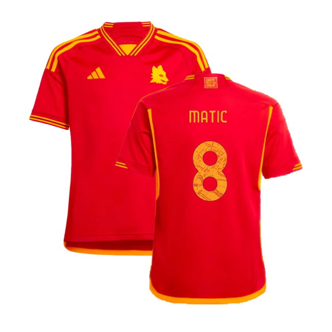 2023-2024 Roma Home Shirt (Kids) (MATIC 8)-SoccerKits Hub | Buy Soccer Jerseys Online